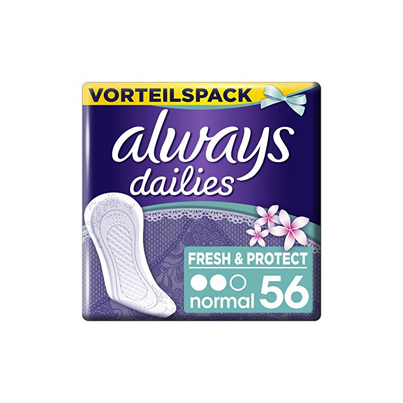 Always Fresh & Protect Breathable Pantyliners Normal Set of 56)