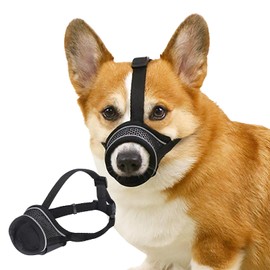 Muzzle for Dogs, Nylon Reflective Dog Muzzle with Adjustable Velcro Fastening, Soft, Breathable, Safer, for Small, Medium and Large Dogs, Prevents Biting, Chewing and Barking (XS)