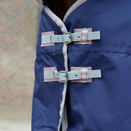 WeatherBeeta ComFiTec Essential Standard Neck Heavy Horse Blanket, Olive Green/Burgundy/White, 72"