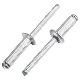 Linkup 70pcs pack 1/4" x 3/8" Pop blind Rivets, 6.4mm x 10mm pop rivets,Aluminum Body Steel Mandrel Rivets (Sliver),Dome Head aluminum rivets