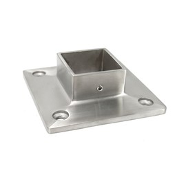 Stainless Steel 316 Grade Floor or Wall Base Flange for 1-1/2" x 1-1/2" Post