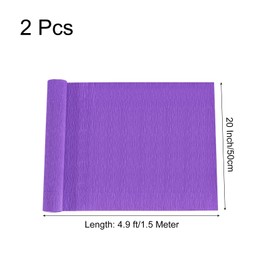 sourcing map Crepe Paper Roll 5 ft Long 20 Inch Wide for Wedding Ceremony Various Large Festivals Decoration, Dark Purple Pack of 2