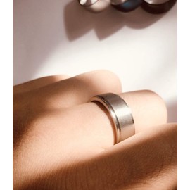 Ofeiyaa Titanium Steel Rings for Men Women Engagement Wedding Band Matte Brushed 8mm Comfort Fit Size 12.5