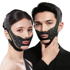 Reductor de papada, cinturones tonificadores faciales ajustables, cintas para lifting facial, moldeador de mandíbula antideslizante Chinology, correa de barbilla reutilizable para dormir, V L