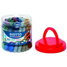 GIOTTO Décor Glitter Glue Pens, 50 Pieces, Assorted Colours, Schoolpack, Ideal for Children and Primary Schools