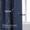 BUHUA Short Blackout Curtains - Silver Wave Pattern, Grommet Top