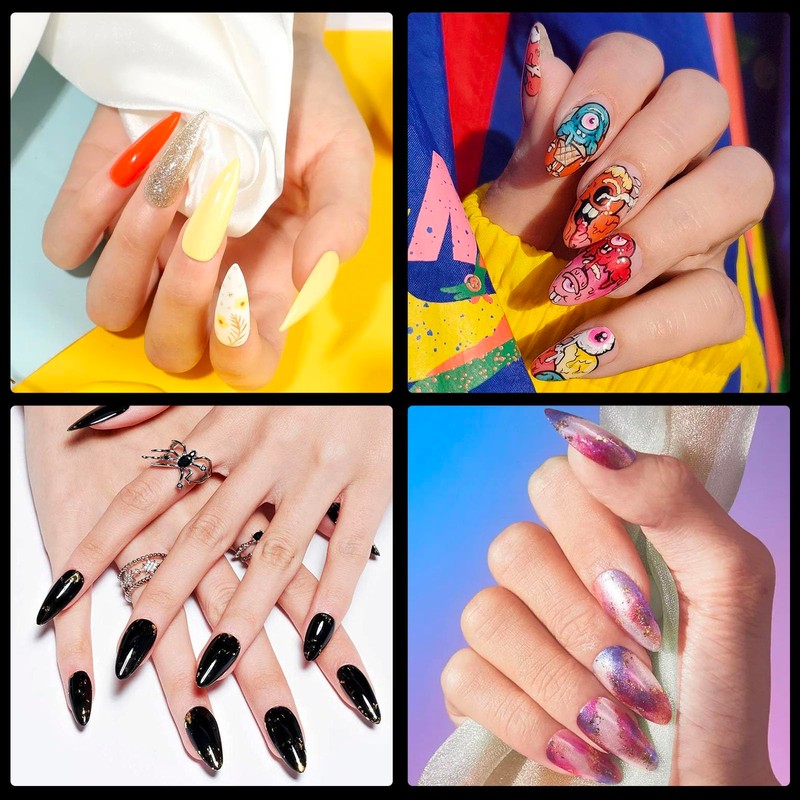 Nail Tips, Almond, Pack of 550 Tips for Gel Nails,