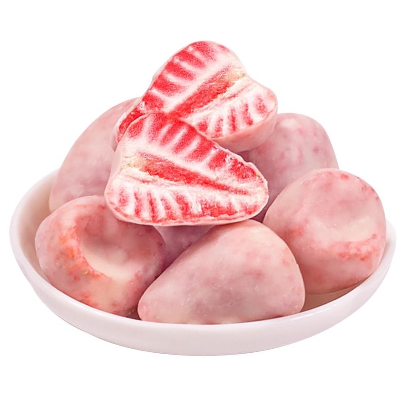 Coated dried strawberries 72g, crispy strawberries, fruit snacks, 18 small
