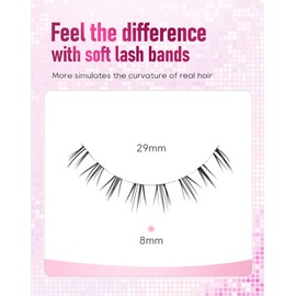 Bottom Lashes Strip Natural Bottom Eyelashes Clear Band FRH-29