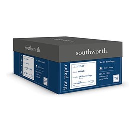 Southworth J404I10 25% Cotton #10 Business Envelope Ivory 24 lbs. Wove 250/Box FSC