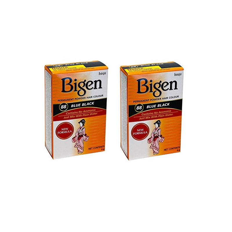 Bigen Powder Hair Color #88 Blue Black (2 Pack)