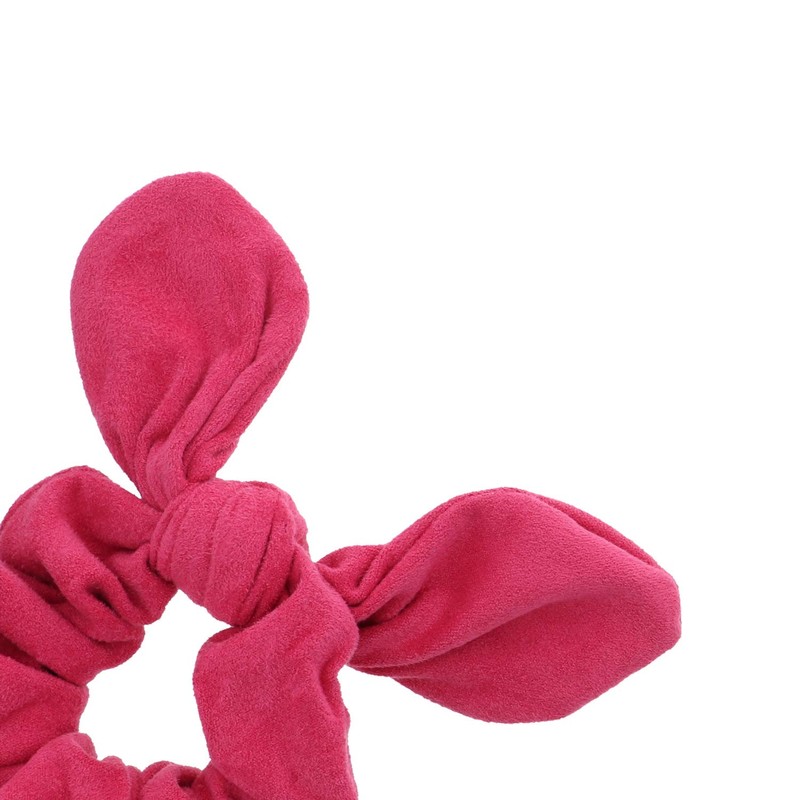 Soft Suede Scrunchie Hair Ties With Rabbit Ears (Berry)
