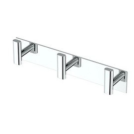 Gatco 1287 Elevate, Triple All Modern Décor Hook, Chrome | Wall Mounted 11" W 3-Hook Rack