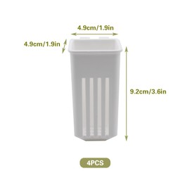 4 PCS Aquarium Plant Holder, White Wall Mounted Basket for Fish Tank Aquaponic Plant Cultivation and Landscape Decoration, 1.97 x 1.77 x 3.74 Inch