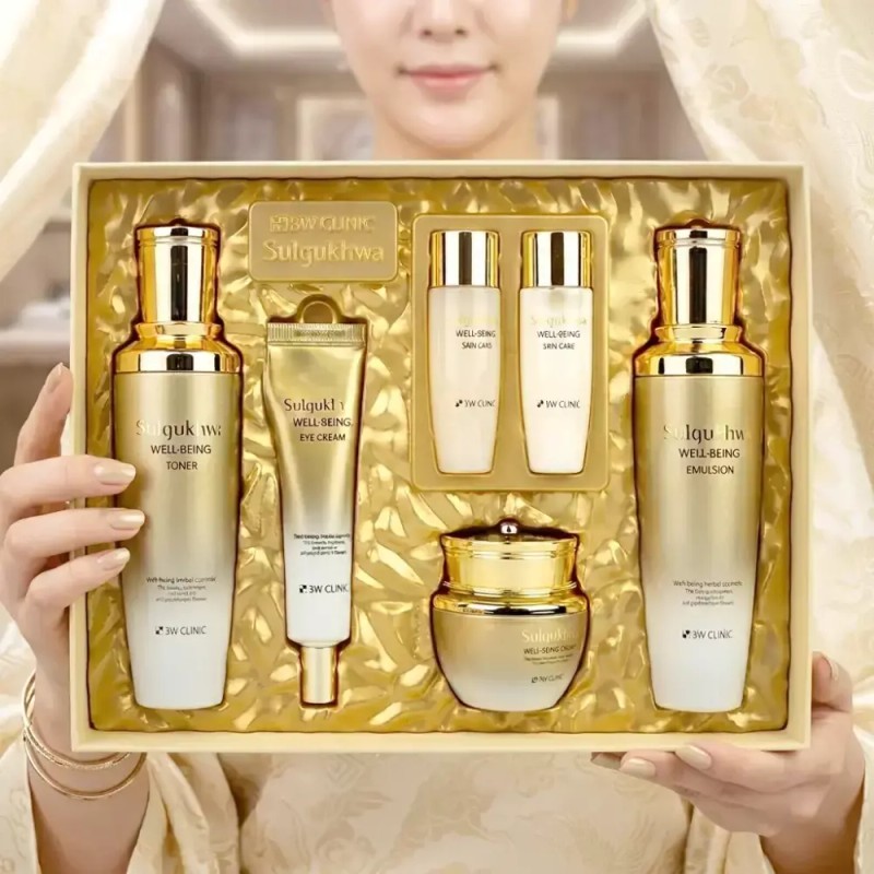Seolgyeohwa 수분보습 3W클리닉 설국화 웰빙 한방 스킨 로션 화장품 4종