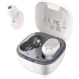 HTC Audifonos Inalambricos Bluetooth 5.3 Audífonos Inalámbricos Auriculares Wireless Earbuds con micrófono Incorporado Control Táctil con Graves Profundos para Llamadas, Oficina, Deporte (Blanco)