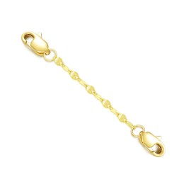 BEBEWO 10K Yellow Gold 1"/2"/3" Necklace Extender Chain with Double Clasps, 10K Gold Necklace Extender Bracelet Anklet Extension Chain, Bracelet Extender 10K Gold (Style 14, 1inch)