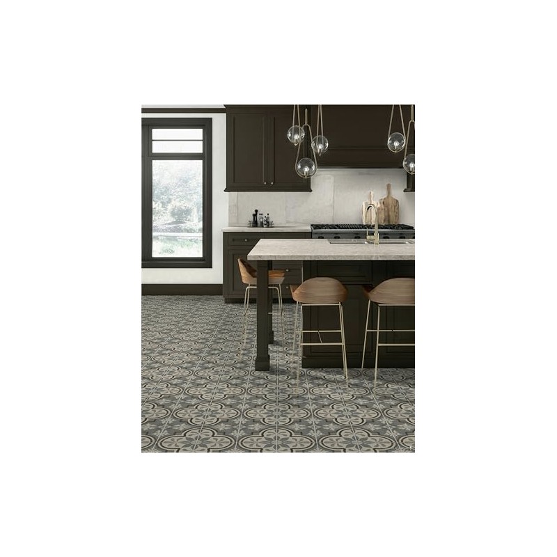 8x8 Whispers in Azure Encaustic Porcelain Tile Wall Floor (30)
