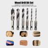 6Pcs 3 Point Drill Bit High Speed Steel Imperial Wood