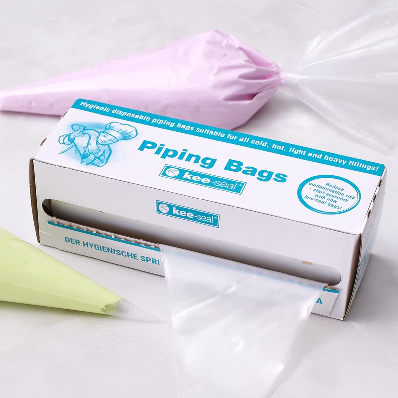 KEE-SEAL Disposable Pastry Bags, Piping Bag with Grip Tight Outer