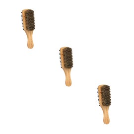 Healeved 3pcs Double-sided Men Beard Brush Portable Boar Bristle Styling Tool for Beards for Grooming and Conditioning Handle for Easy Use