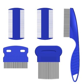 Lice Comb, Pack of 5 Flea Comb, Lice Comb, Metal Teeth Lice Comb, Plastic Double-Sided Nit Comb