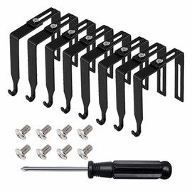 Cubicle Hangers Universal Partition Hanger Set Metal Black Cubicle Hooks Door Mirror Hanger Cubicle Wall Hooks Adjusted to Fit Panels with 1.35 to 3.5 in Inch Thickness for Office Whiteboard (8)