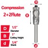 Compression Top Bearing Flush Trim Router Bit 1/4 Shank -