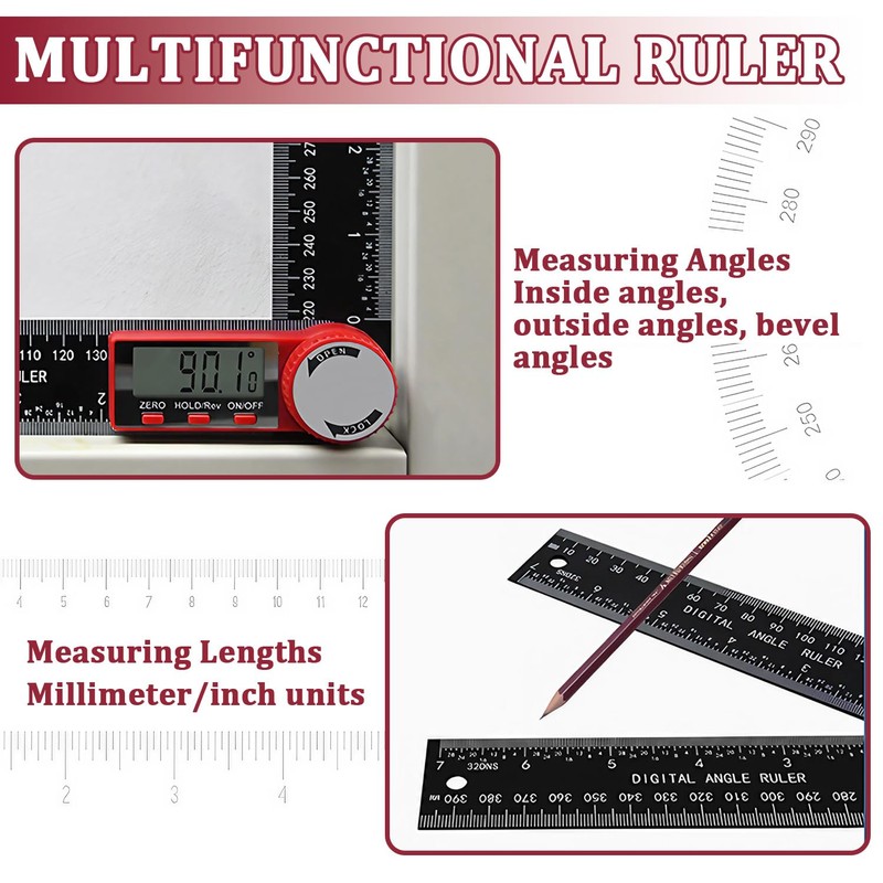 Digital Angle Finder Ruler Protractor, Stainless Steel Digital Angle Finder