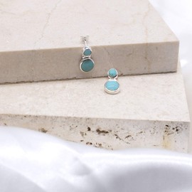 Tuscany Silver Women's Sterling Silver Turquoise Snowman Drop Earrings