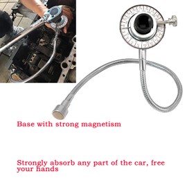 ZKTOOL Torque Angle Meter New 1/2" Drive Wrench Torque Angle Measuring Instrument 16" Magnetic Soft Rod Clamp Arm