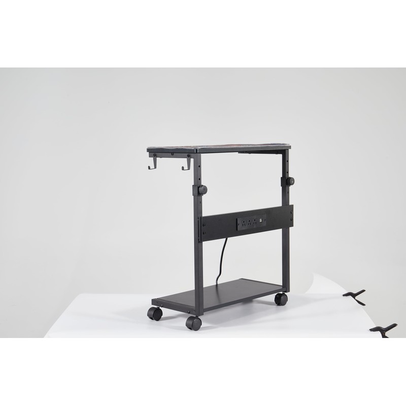 Height Adjustable Computer Tower Cart 2Tier Rolling Stand for Pc