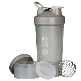 BlenderBottle ProStak System with 22-Ounce Bottle and Twist n' Lock Storage, Pebble Grey