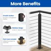 Muzata Black Corner Cable Railing Post 36 Inch 36"x2"x2" T-drilled