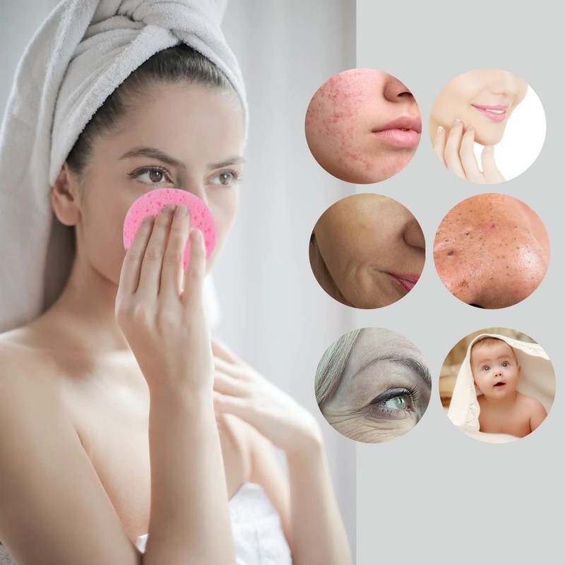 60 Pieces Face Sponge, 6 cm Compressed Face Sponges Washable