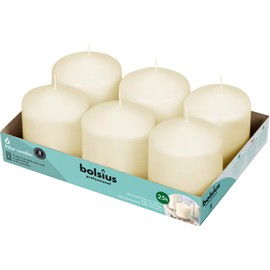 Bolsius Ivory Pillar Candles – 3x3" Unscented Candle Set of 6 – Dripless, Smokeless, and Clean Burning Household Dinner Candles – Perfect for Weddings, Parties, Dinners Decorative Candles