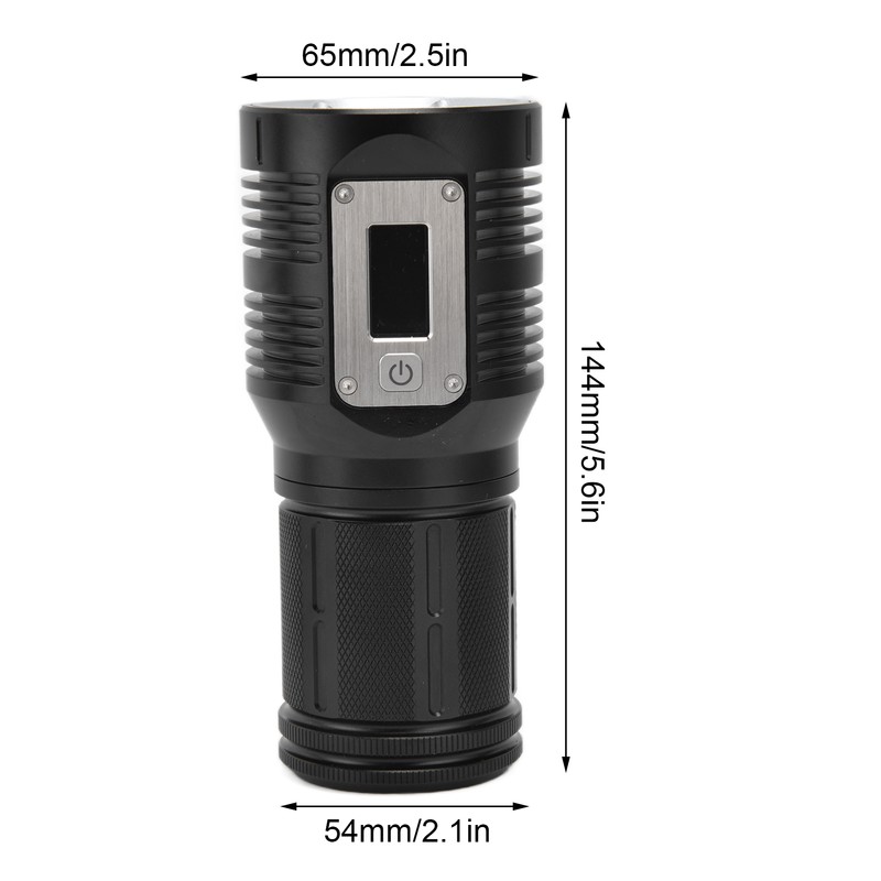 Strong Light Flashlight Digital Display Rainproof Rechargeable Flashlight for Camping