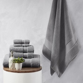 Benicabaly Luxurious 1000 GSM Cotton 6 Piece Towel Set, Oversized Bath Towels, High Absorbency, Stain Resistant, Charcoal