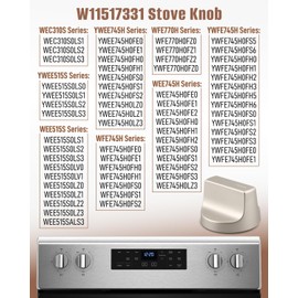 W11517331 Stove Knobs Fit for Whirlpool W10850027 W11117415 W11458840 WFE770H0FZ0 YWFE745H0FE0 WFE745H0FS0, Electric Cooktop Burner Control Oven Knobs