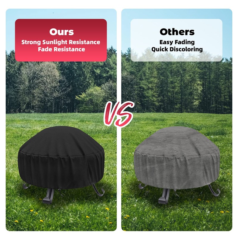 WLEAFJ Fire Pit Cover Round for Fire Pit 22 Inch