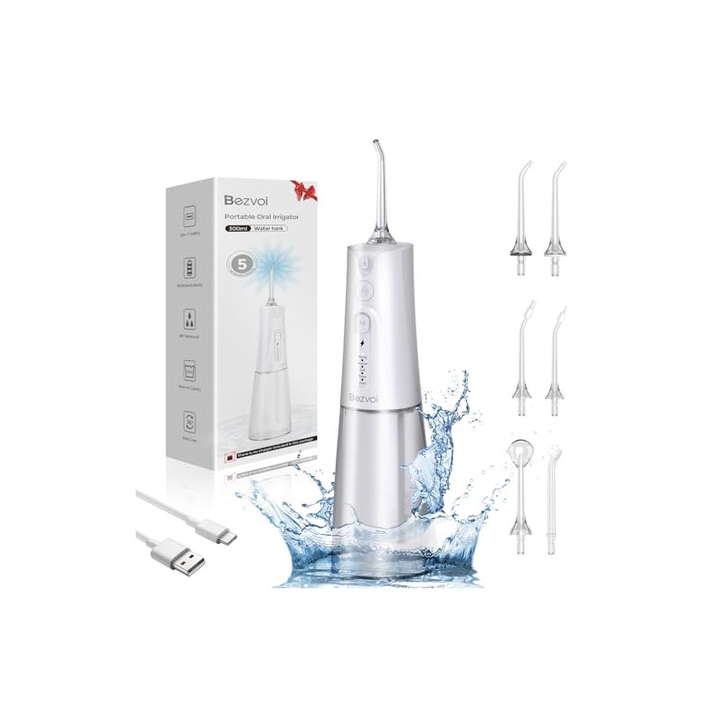 Wireless Water Flosser for Teeth: Oral Irrigator with 5 Modes,