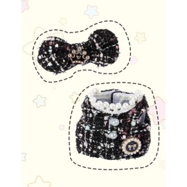 Doll Clothing Set,Tweed Dress for 17cm Dolls(No Doll), Luxury Chic Style Set Accessories Cute Princess Kawaii Outfits Black Crown