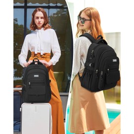 VANKANY School Backpack for Teen Girls, Aesthetic Bookbag for College Middle High School, Women Students Laptop Backpack Mochilas Escolares, Black