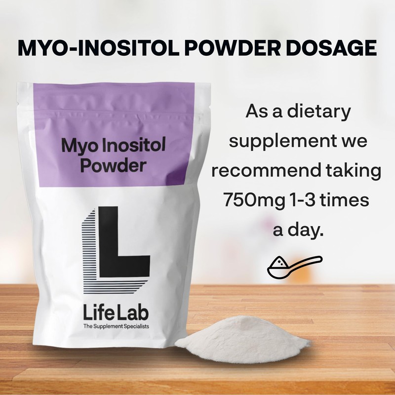 LifeLab Supplements Premium Myo-Inositol Powder, 100g - with 99.5% Purity,