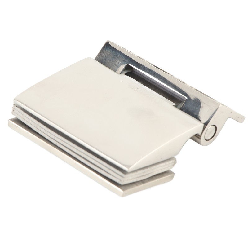 Curved Single‑Sided Hinge Stainless Steel Bathroom Hinge for Tempered 8‑12mm