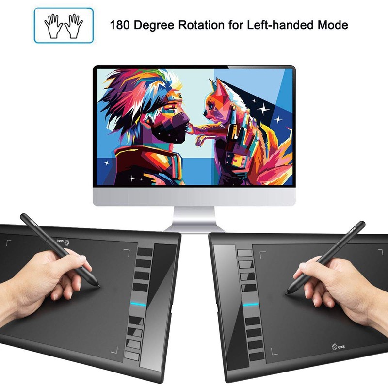 UGEE M708 Drawing Tablet, 10x6 inch Large Space for Digital