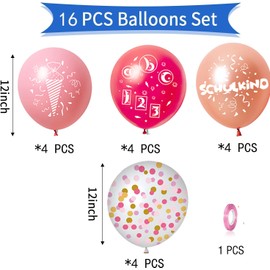 Pack of 16 School Child Balloons, School Decoration, Boy, First Day of School, Decoration, Balloons for School Child 2024, School Party, Pack of 16