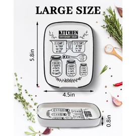 Large Spoon Rest for Stove Top, Funny Ceramic Spoon Holder for Kitchen Counter Dining Table, Cooking Utensil Rest, Conversion Chart Farmhouse Kitchen Accessories for Utensils