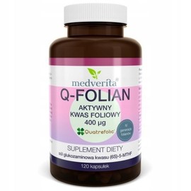 Medverita - Q-Folian - Aktive Folsäure Quatrefolic 400mg - Levomepholsäure (5-MTHF) - normale Blutbildung - Nahrungsergänzungsmittel - 120 Kapseln