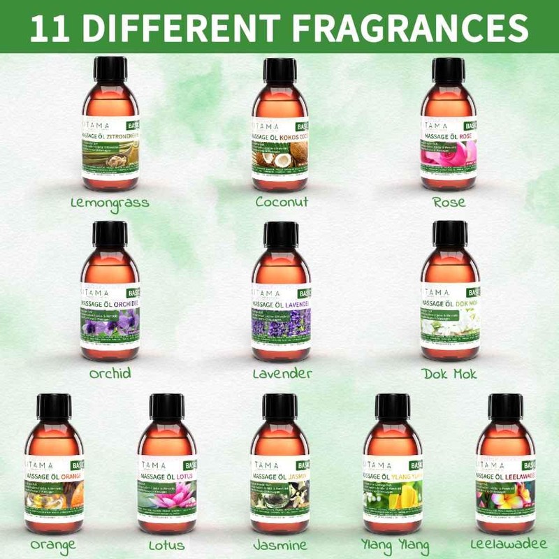Kitama Massageöl Aroma Dok Mok Thai Wasser-Jasmin - Körper-Öl für